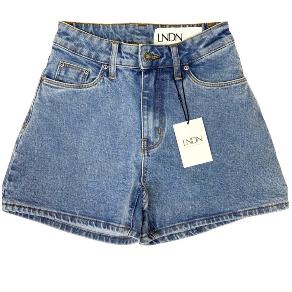 LNDN Women’s High Rise Denim Shorts Light Wash‎ Size 30